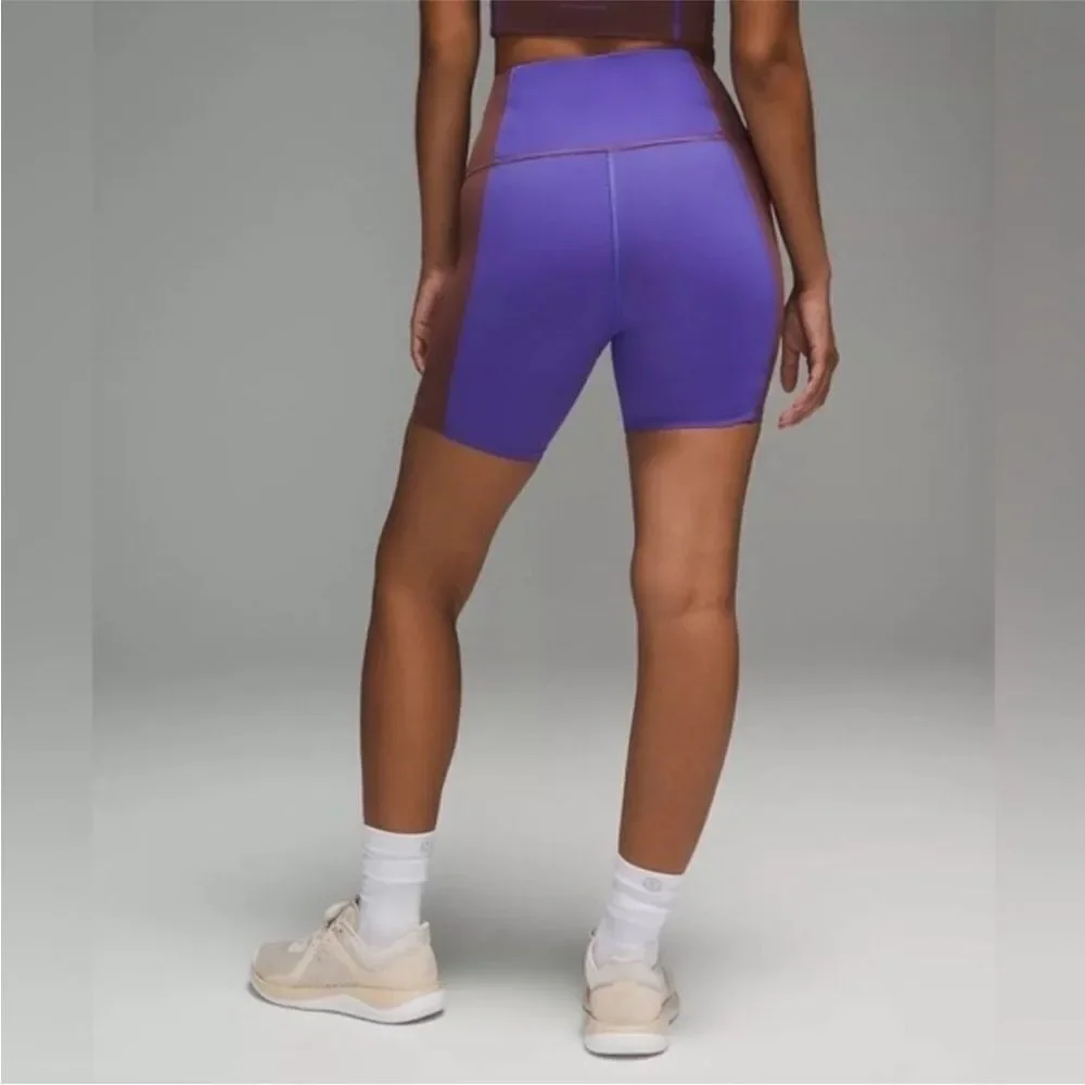 LULULEMON | Hike to Swim 6” Bike Shorts Purple & Brown Women’s Size S/M